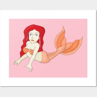 A Redhead Mermaid Posters and Art